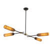 Alora - LP491452MBTJ - Four Light Linear Pendant - Colby - Matte Black/Tan Jute