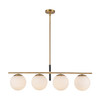 Alora - LP421437BGOP - Four Light Linear Pendant - Zuri - Brushed Gold/Opal Glass