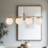 Alora - LP421437BGOP - Four Light Linear Pendant - Zuri - Brushed Gold/Opal Glass