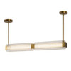 Alora - LP374247VBCR-UNV - LED Linear Pendant - Alai - Vintage Brass/Ribbed Glass