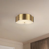 Alora - FM566314BG - Three Light Flush Mount - Adella - Brushed Gold