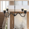 Alora - CH558439MBOP - Four Light Chandelier - Effie - Matte Black/Opal Glass