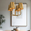 Alora - CH528423AG - Four Light Chandelier - Plisse - Aged Gold
