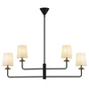 Alora - CH497445MBWL - Four Light Chandelier - Bridgette - Matte Black/White Linen