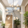 Alora - CH462039BNGR - 12 Light Chandelier - Cosmo - Brushed Nickel/Glossy Ribbed Opal Glass