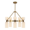 Alora - CH442626BGGR - Ten Light Chandelier - Nelly - Brushed Gold/Glossy Ribbed Opal Glass