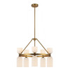 Alora - CH442626BGGR - Ten Light Chandelier - Nelly - Brushed Gold/Glossy Ribbed Opal Glass