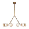 Alora - CH346046VBAR-UNV - LED Chandelier - Dahlia - Vintage Brass/Alabaster