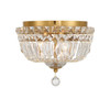 Crystorama - ROS-A1003-AG-CL-MWP - Three Light Flush Mount - Roslyn - Aged Brass