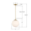 Crystorama - ORY-1007-AG-WH - One Light Pendant - Orly - Aged Brass