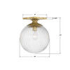 Crystorama - ORY-1003-AG-CL - One Light Semi Flush Mount - Orly - Aged Brass