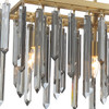 Crystorama - GEM-7007-MG-SS - Six Light Linear Chandelier - Gemma - Modern Gold