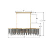 Crystorama - GEM-7007-MG-SS - Six Light Linear Chandelier - Gemma - Modern Gold