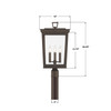 Crystorama - BEL-A8069-TZ - Three Light Outdoor Post Mount - Belmont - Twilight Bronze