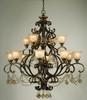 Crystorama - 7512-BU-GT-MWP - 12 Light Chandelier - Norwalk - Bronze Umber