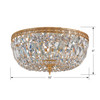 Crystorama - 716-OB-CL-SAQ - Three Light Flush Mount - Waltham - Olde Brass