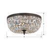 Crystorama - 716-EB-CL-MWP - Three Light Flush Mount - Waltham - English Bronze
