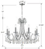 Crystorama - 6828-CH-CL-MWP - Eight Light Chandelier - Othello - Polished Chrome