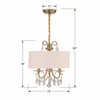 Crystorama - 6623-VG-CL-MWP - Three Light Chandelier - Othello - Vibrant Gold