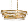 Crystorama - 6107-GA - Six Light Chandelier - Perla - Antique Gold