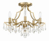 Crystorama - 5930-VG-CL-MWP - Five Light Semi Flush Mount - Cedar - Vibrant Gold