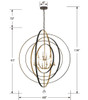 Crystorama - 590-EB-GA - 12 Light Chandelier - Luna - English Bronze + Antique Gold