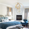 Crystorama - 588-MT-GA - Eight Light Chandelier - Luna - Matte White + Antique Gold