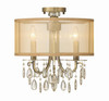 Crystorama - 5623-AB_CEILING - Three Light Semi Flush Mount - Hampton - Antique Brass