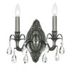 Crystorama - 5562-PW-CL-S - Two Light Wall Sconce - Dawson - Pewter