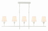 Crystorama - 537-MT - Five Light Chandelier - Broche - Matte White