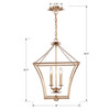 Crystorama - 516-GA - Four Light Mini Chandelier - Broche - Antique Gold