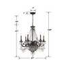 Crystorama - 5166-EB-CL-MWP - Six Light Chandelier - Vanderbilt - English Bronze