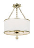 Crystorama - 513-SA_CEILING - Three Light Semi Flush Mount - Broche - Antique Silver