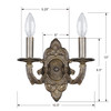 Crystorama - 5122-VB - Two Light Wall Sconce - Paris Market - Venetian Bronze
