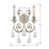 Crystorama - 5112-OS-CL-SAQ - Two Light Wall Sconce - Regis - Olde Silver