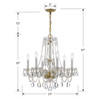 Crystorama - 5086-PB-CL-SAQ - Six Light Chandelier - Traditional Crystal - Polished Brass