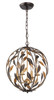 Crystorama - 504-EB-GA - Four Light Mini Chandelier - Broche - English Bronze + Antique Gold
