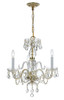 Crystorama - 5044-PB-CL-S - Three Light Mini Chandelier - Traditional Crystal - Polished Brass