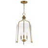 Maxim - 5683CLNAB - Three Light Foyer Pendant - Bellmore - Natural Aged Brass