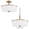 Maxim - 5695WTNAB - Three Light Semi Flush/Pendant Convertible - Fuller - Natural Aged Brass