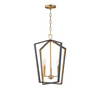 Maxim - 28613BKNAB - Three Light Pendant - Melrose - Black / Natural Aged Brass