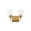 Maxim - 12882CLNAB - Two Light Bath Vanity - Hudson - Natural Aged Brass