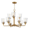 Maxim - 12879CLNAB - Nine Light Chandelier - Hudson - Natural Aged Brass
