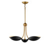 Maxim - 10824BKNAB - Three Light Pendant - Maris - Black / Natural Aged Brass
