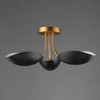 Maxim - 10823BKNAB - Three Light Semi Flush Mount - Maris - Black / Natural Aged Brass