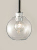 Maxim - 21619CLBKAL - One Light Mini Pendant - Vessel - Black / Brushed Aluminum