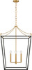 Visual Comfort Studio - KSC1204MBK - Four Light Lantern - Carlyle - Midnight Black | Burnished Brass