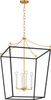 Visual Comfort Studio - KSC1204MBK - Four Light Lantern - Carlyle - Midnight Black | Burnished Brass