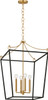 Visual Comfort Studio - KSC1194MBK - Four Light Lantern - Carlyle - Midnight Black | Burnished Brass