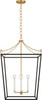 Visual Comfort Studio - KSC1194MBK - Four Light Lantern - Carlyle - Midnight Black | Burnished Brass